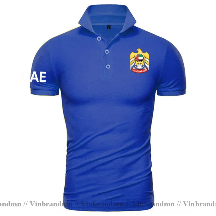 United Arab Emirates ARE UAE Emirati Polo Shirts Men Fashion 100% Cotton Shirt Classic Country Flag Design Tops Nation Team Tees