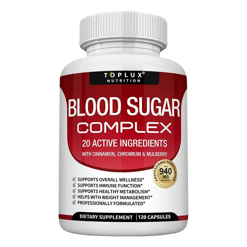 Blood Sugar Complex - 20 Active Ingredients To Support Healthy Blood Sugar Balance, Improve Metabolism and Immune Function