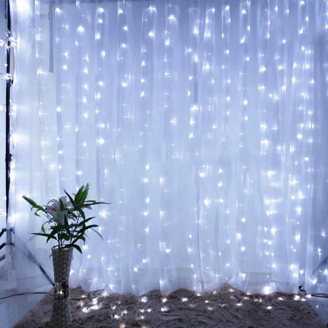 3M LED Curtain Garland Light String Remote Control USB Fairy Lamp Rustic Wedding Christmas Ramadan Decoration 2025 Eid Mubarak