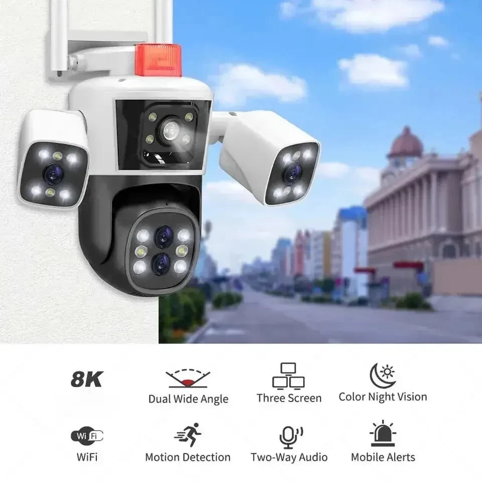 AIOOK HD 8MP WIFI IP Camera Outdoor Waterproof Two-Way Intercom Night Vision Video Camera Mobile Tracking PTZ IP360 HOME CCTV