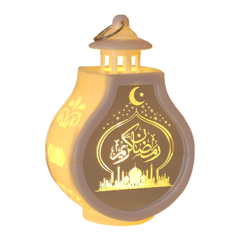 Ramadan Decorative Lantern Battery Powered Islamic Night Light Ramadan Kareem Lantern Islamic Muslim Party Decoration