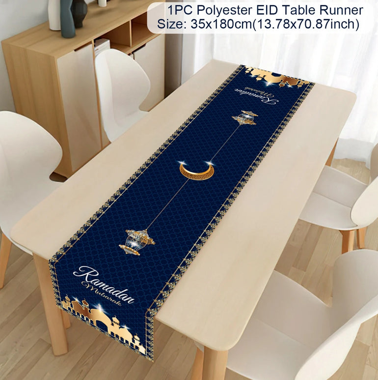 Ramadan Decoration Table Runner EID Mubarak Decor 2025 For Home Tablecloth Ramadan Kareem Islamic Muslim Party Eid Al-Fitr Gifts