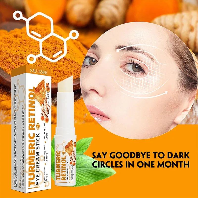 Turmeric Eye Cream Stick Remove Dark Circles Fat Brightening Eyes Anti-Puffiness Lift Firming Fine Lines Eye Care