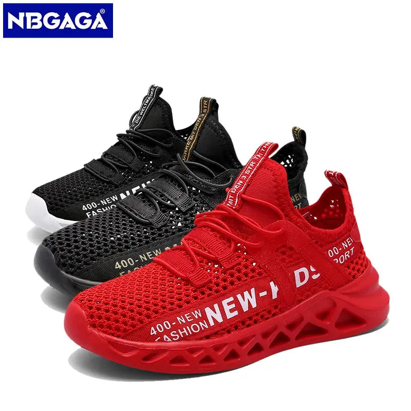 Single Net Children's Running Sneakers Breathable Lightweight Soft Non-slip Leisure Comfortable Walking Boys Girls Casual Shoes