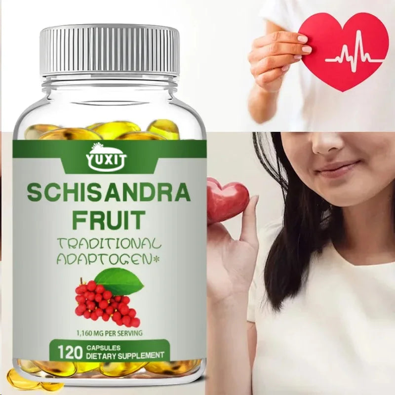 Traditional Schisandra fruit capsules - help relieve fatigue, promote cardiovascular health, and improve human immunity. Non-GMO