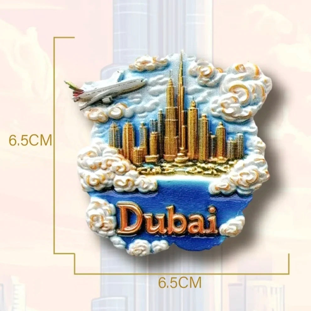 Asia The United Arab Emirates Dubai Resin 3D Fridge Magnets Tourism Souvenir Refrigerator Sticker Handicraft Gift Decoration