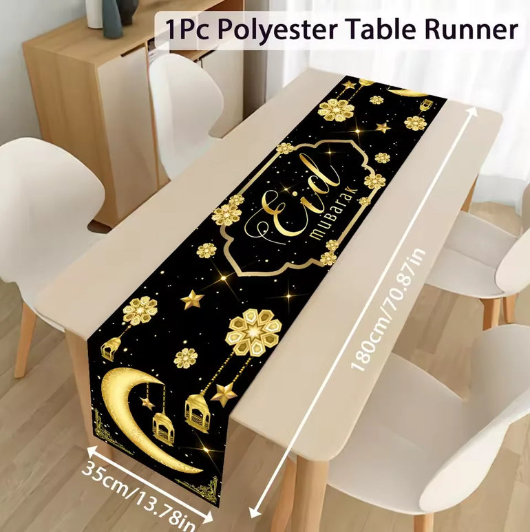 Ramadan Kareem Table Runner Eid Mubarak Decor 2025 for Home Ramadan Mubarak Islamic Muslim Party Eid Al-Fitr Gifts Ramadan Decor