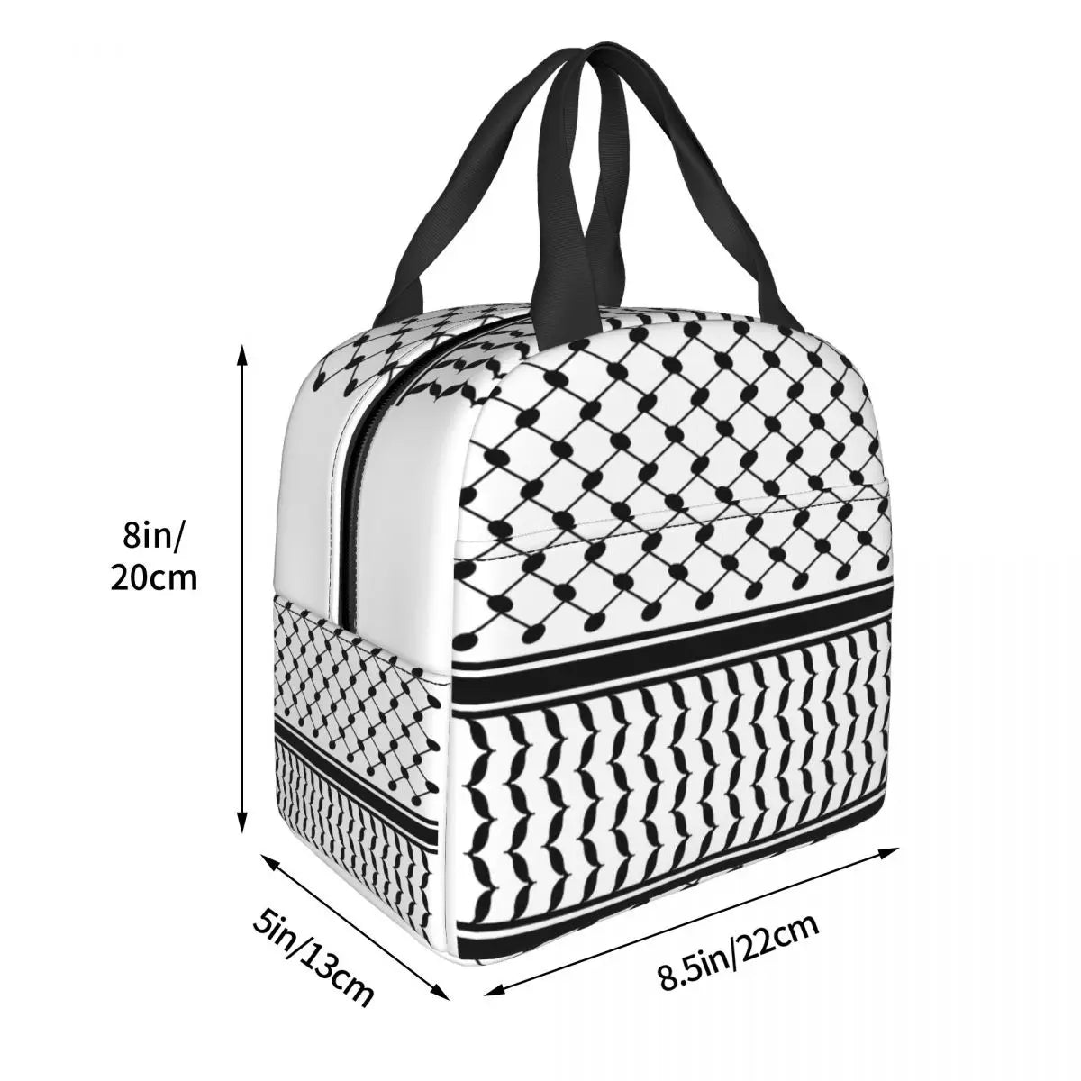 Custom Arabic Keffiyeh Traditional Pattern Lunch Bag for Portable Tatreez Embroidery Art Thermal Cooler Lunch Box Office Work