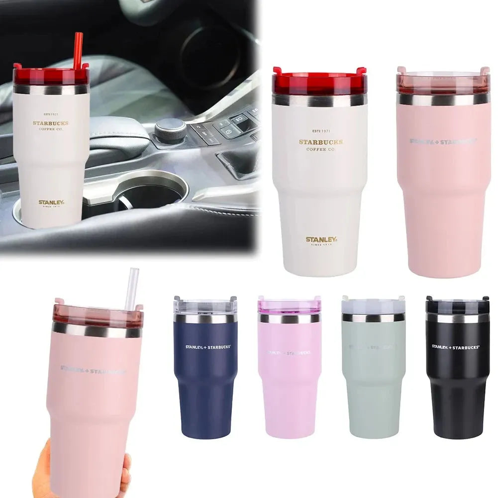 20oz Stanley Tumbler Bottle with Handle Lid Straw Stainless Steel Water Bottle Vacuum Thermos Cup