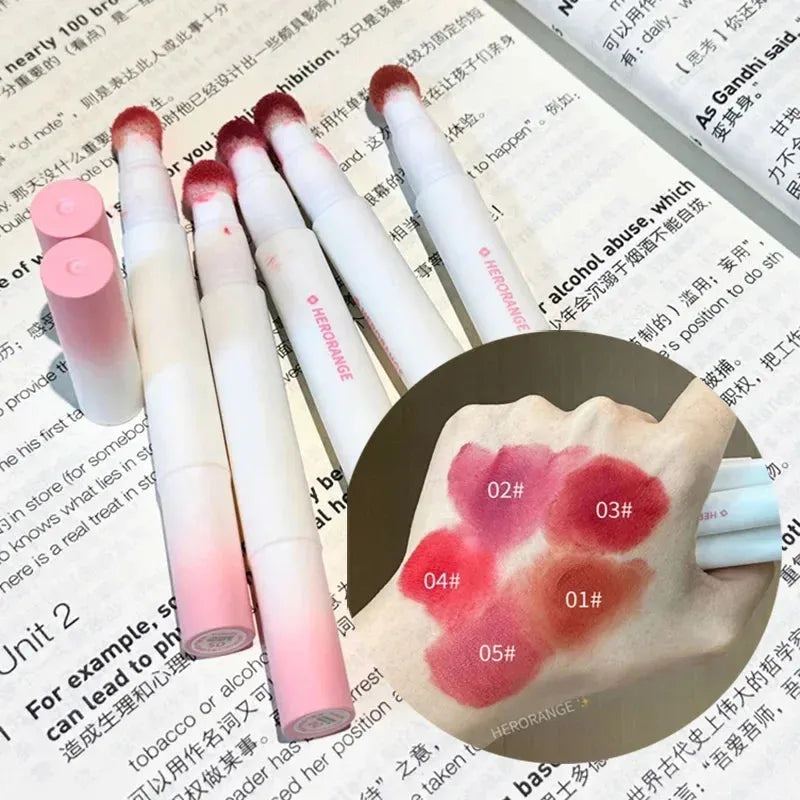 Fluffy Velvet Soft Lip Glaze Liquid Lipstick Waterproof Long Lasting Cream Nude Matte Rose Red Pigment Lip Tint Paste