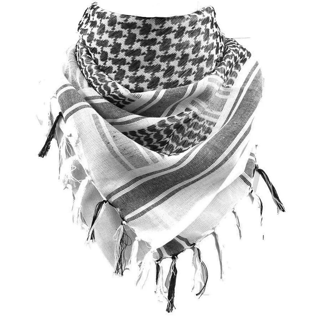 Camping Hiking Scarf for Men Women Arab Square Scarf Tactical Shemagh Keffiyeh Shawl Neck Cover Head Wrap Bandanas Desert Scarve