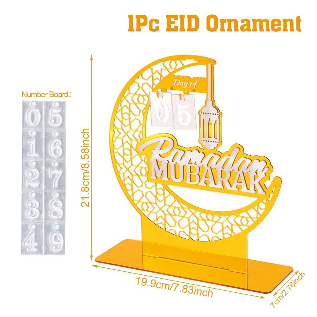 Ramadan Kareem Countdown Calendar Ornament Eid Mubarak Decoration 2025 For Home Muslim Islamic Festival Eid Al-Fitr Party Favors