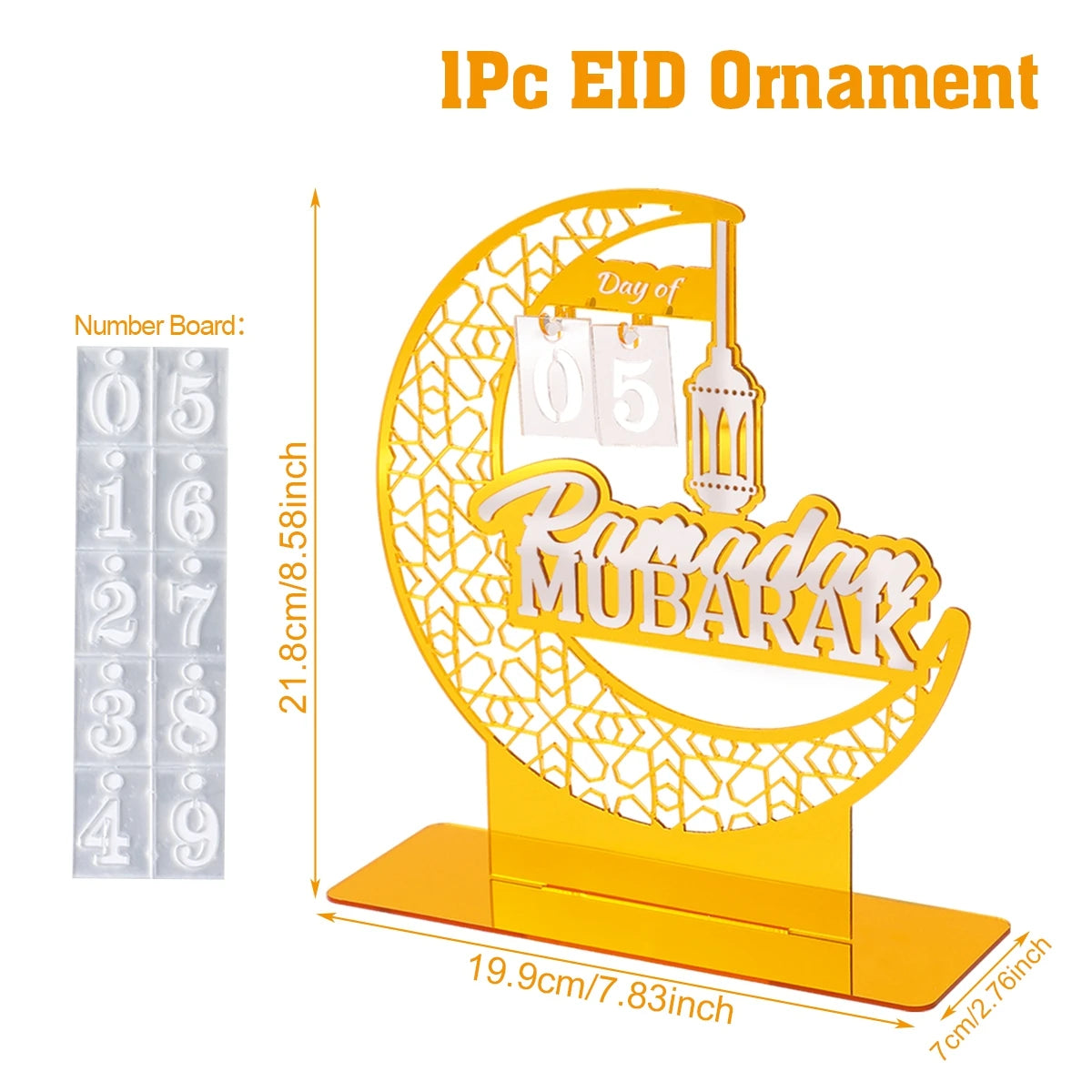 Ramadan Kareem Countdown Calendar Ornament Eid Mubarak Decoration 2025 For Home Muslim Islamic Festival Eid Al-Fitr Party Favors