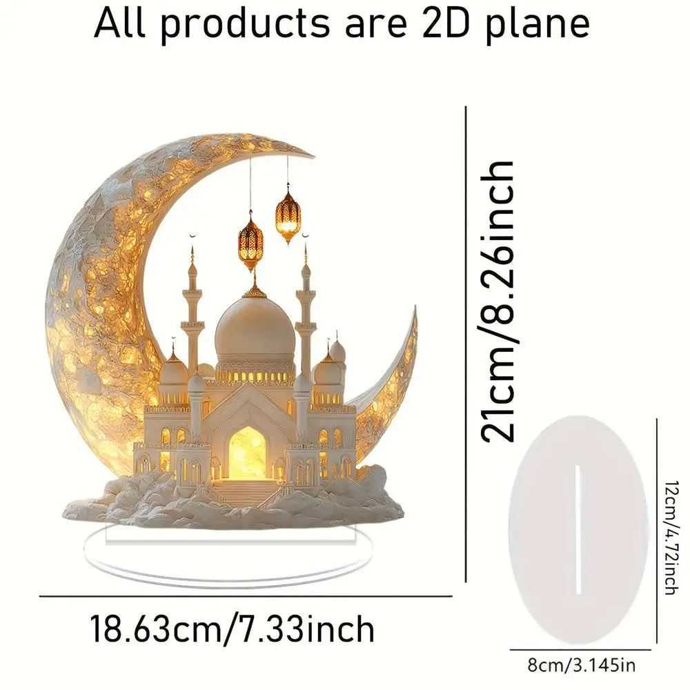 Ramadan 2D Acrylic Eid Mubarak Ornament Kareem Ramadan Decoration 2025 For Home Islamic Muslim Party Decor Gifts