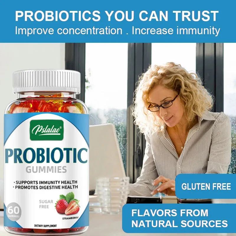 Probiotic Gummies - Digestive Support and Gut Health Chewable Supplement for Adult Men and Women