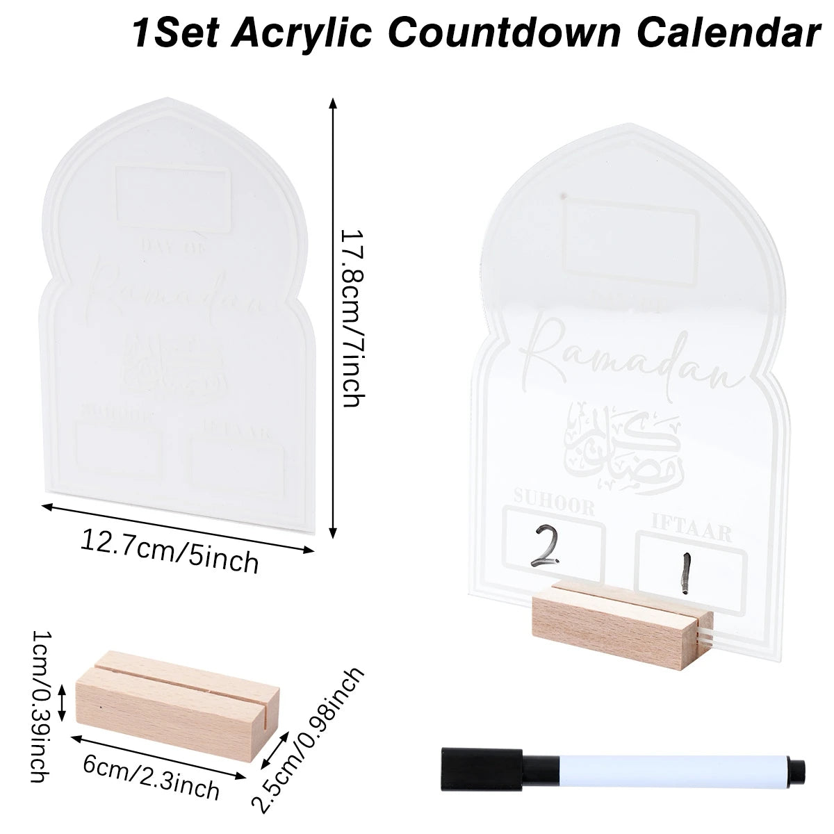 Ramadan Kareem Countdown Calendar Ornament Eid Mubarak Decoration 2025 For Home Muslim Islamic Festival Eid Al-Fitr Party Favors