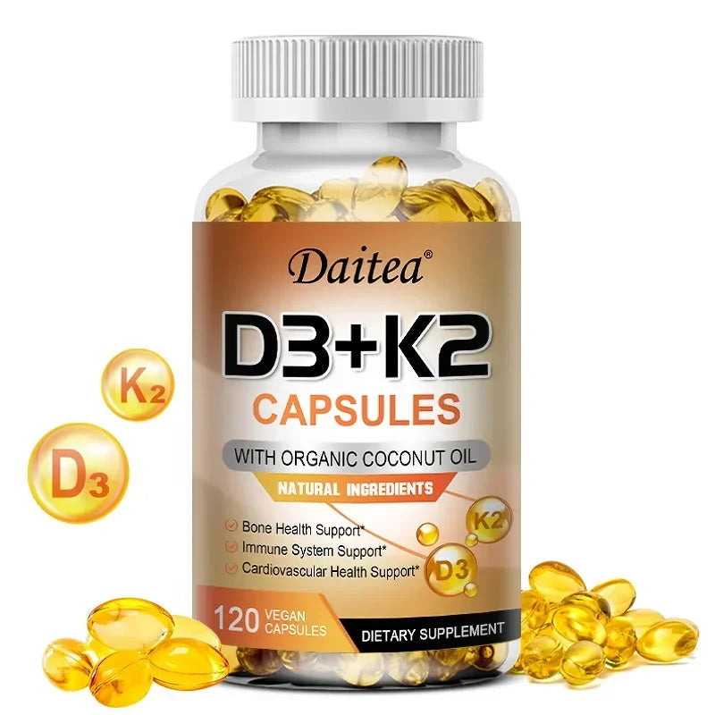 Vitamin K2 (MK7) and D3 supplementation to support immune health, bone health, and cardiovascular support