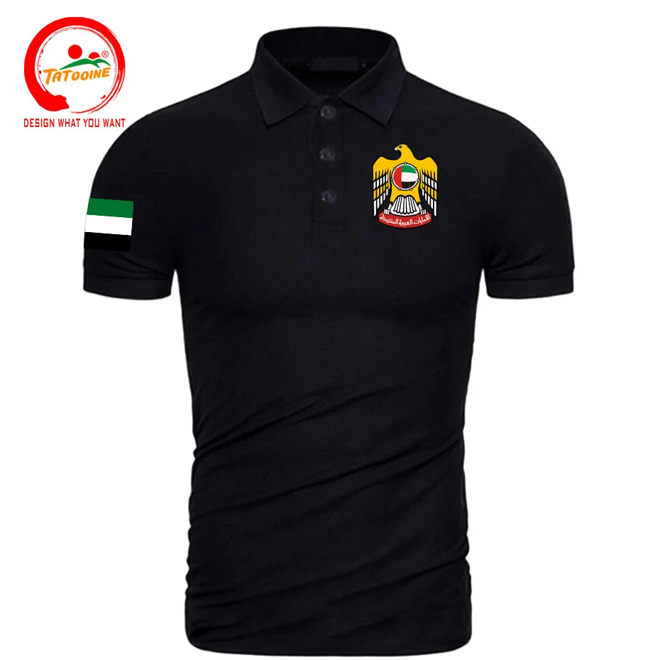 United Arab Emirates ARE UAE Emirati Polo Shirts Men Fashion 100% Cotton Polo Shirt Classic Country Flag Design Nation Team Tops