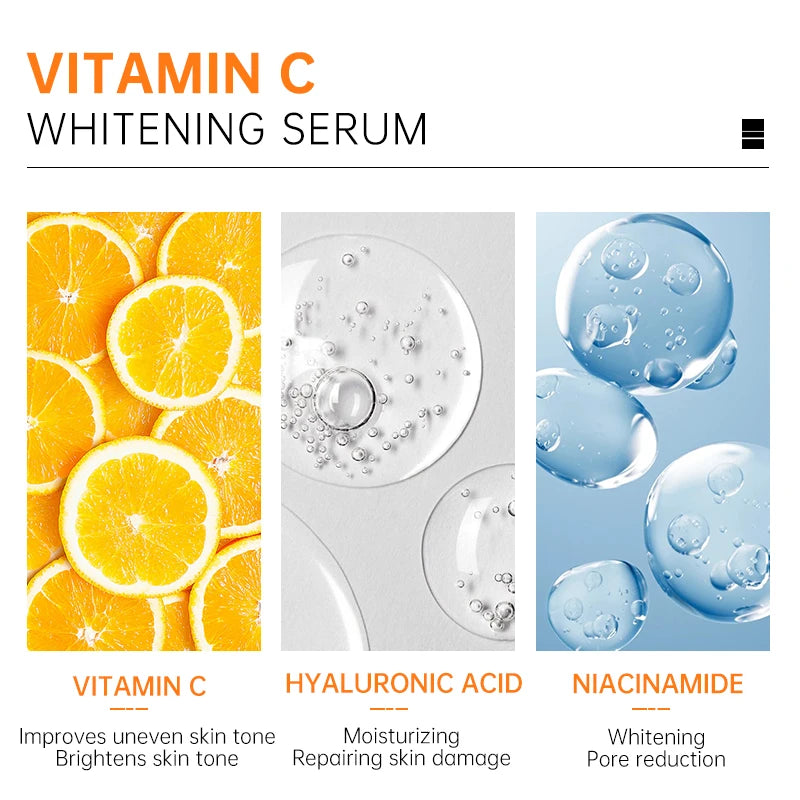 Vitamin C Serum for Face Whitening Dark Spot Remover Hyaluronic Acid Facial Essence Skin Care Beauty Korean Cosmetics