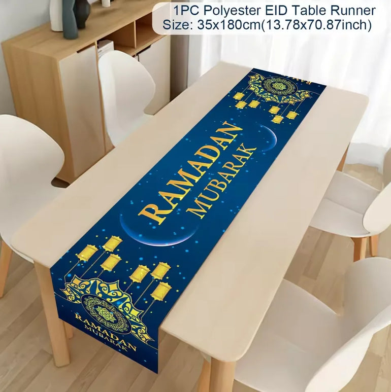 Ramadan Kareem Table Runner Eid Mubarak Decor 2025 for Home Ramadan Mubarak Islamic Muslim Party Eid Al-Fitr Gifts Ramadan Decor