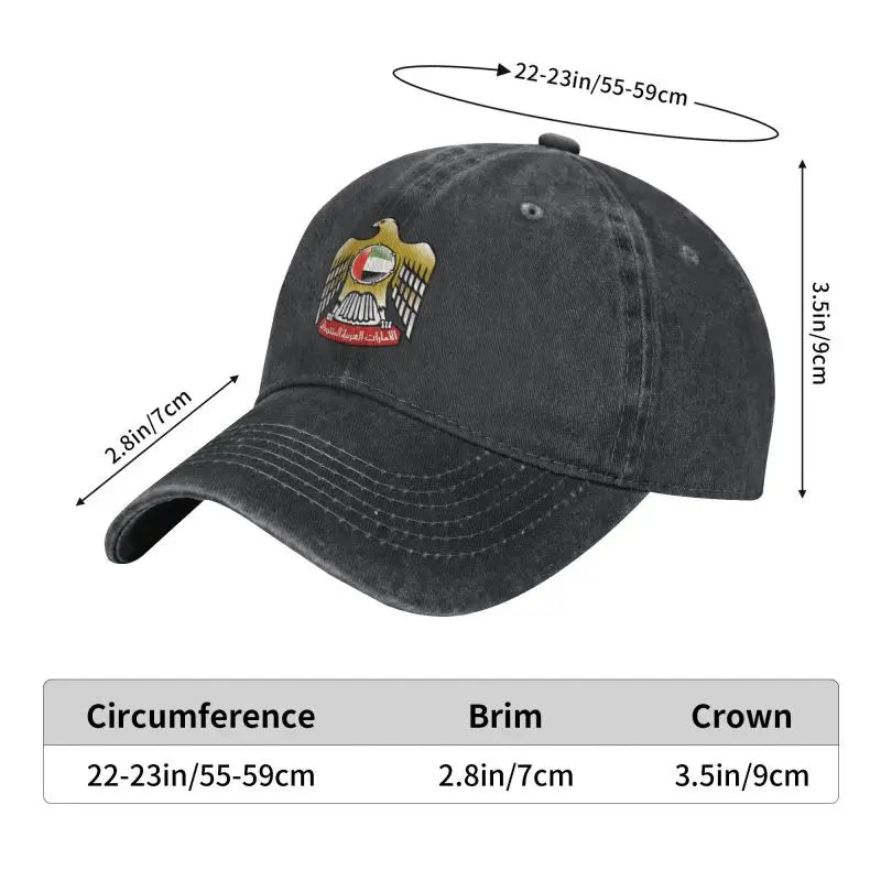 Punk Cotton Emblem Of The United Arab Emirates Baseball Cap for Women Men Adjustable Dad Hat Sun Protection