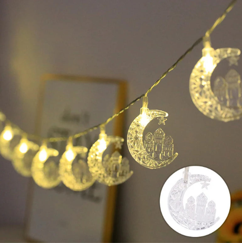 Ramadan Decorations 2024 Led String Lights Moon Star Light EID Mubarak Gift Islamic Muslim Ramadan Kareem Decoration For Home