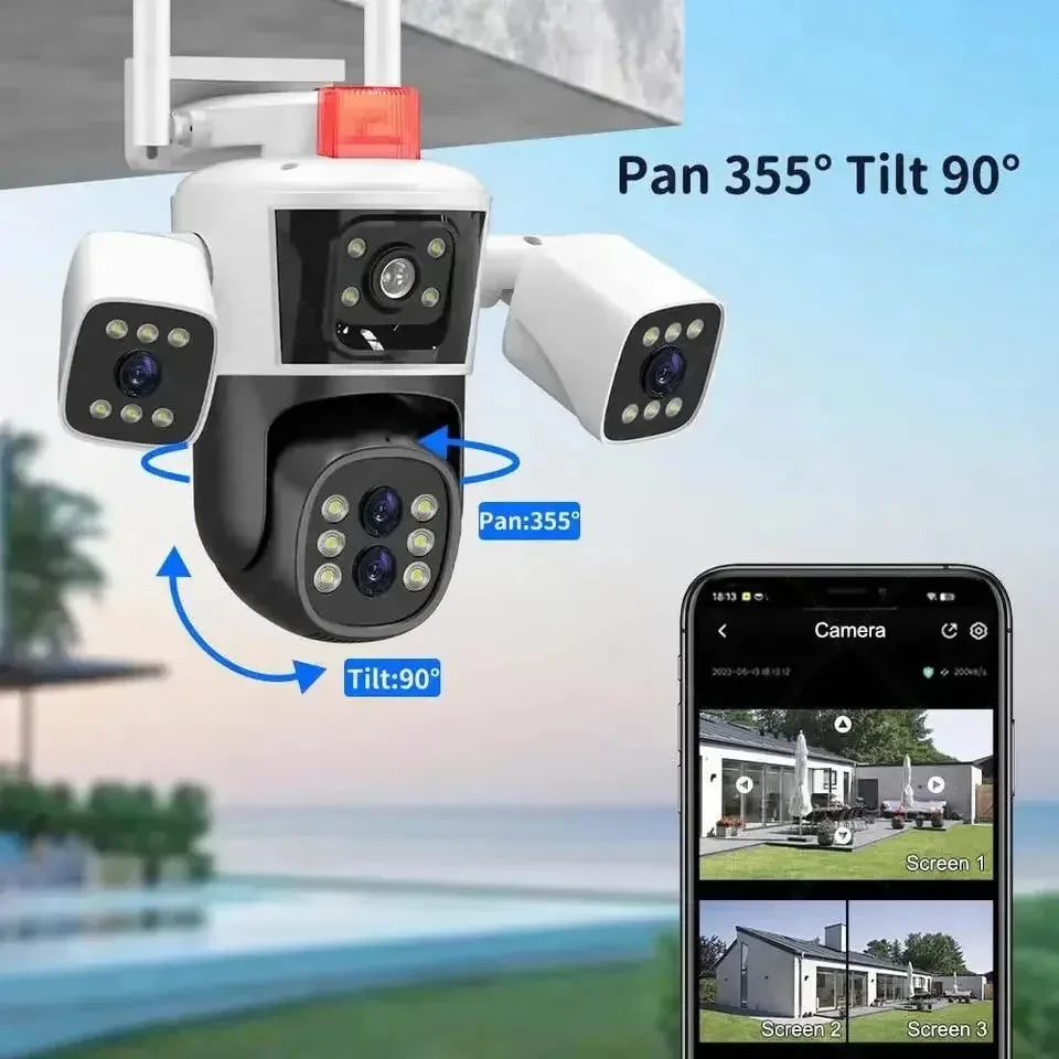 AIOOK HD 8MP WIFI IP Camera Outdoor Waterproof Two-Way Intercom Night Vision Video Camera Mobile Tracking PTZ IP360 HOME CCTV