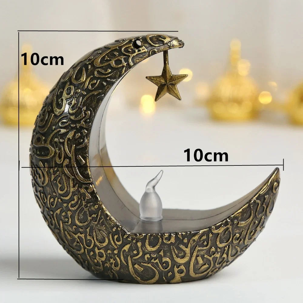 Starry Moon Candlestick Ramadan Festival Decora Home Decor Moon Led Candle Lamp Eid Mubarak Party Islamic Muslim Decors Supplies