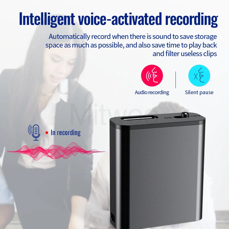 Mini Voice Recorder Portable Intelligent Voice Actived Recording Audio Sound Recorder HD Noise Reduction Mp3 Player Magnet OTG