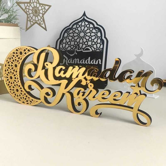 2025 Acrylic Ramadan Ornament Eid al-Fitr Decorations Moon Star Castle Shape Crafts Islamic Muslim Festive Decor Party Gift