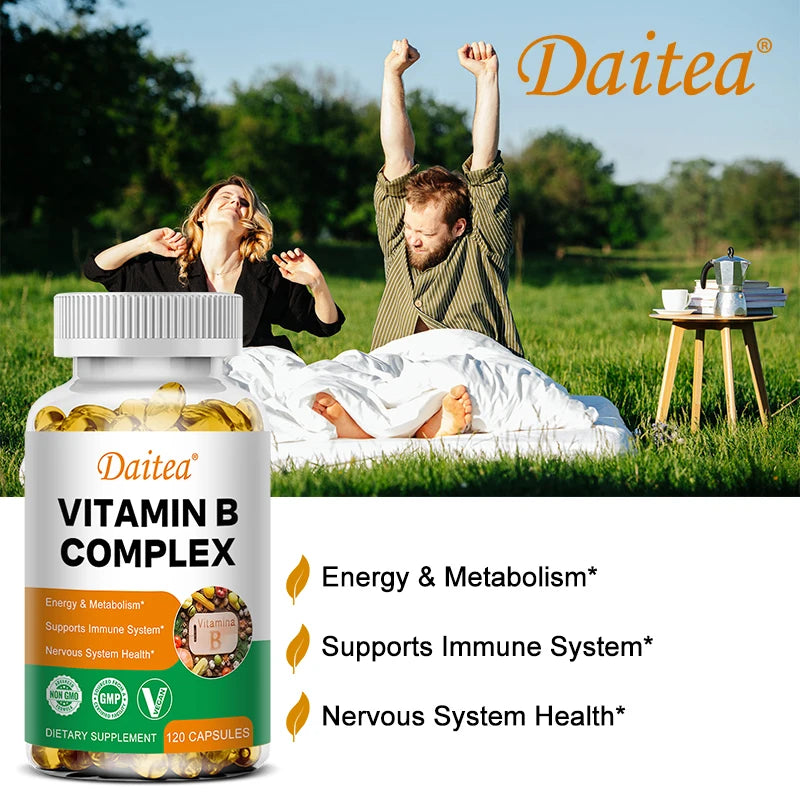 Vitamin B Complex, Dietary Supplement for Cellular Energy, Immune Health and Stress Management