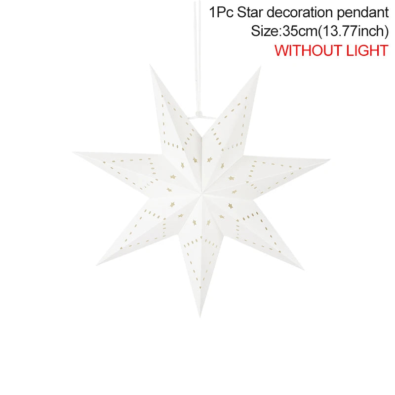 Hollow Star Hanging Pendant Eid Mubarak Ramadan Kareem Decoration Lantern 2024 Islamic Muslim Party Supplies Christmas Birthday