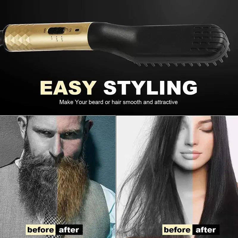 Professional Hair Comb Brush Beard Straightener Multifunctional Hair Straightening Comb Hair Curler Fast Heating Styling Tools