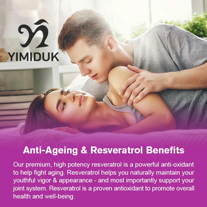 Resveratrol Capsules - Antioxidant Supplement - Supports Healthy Aging & Promotes Immune, Brain Boost & Joint Support