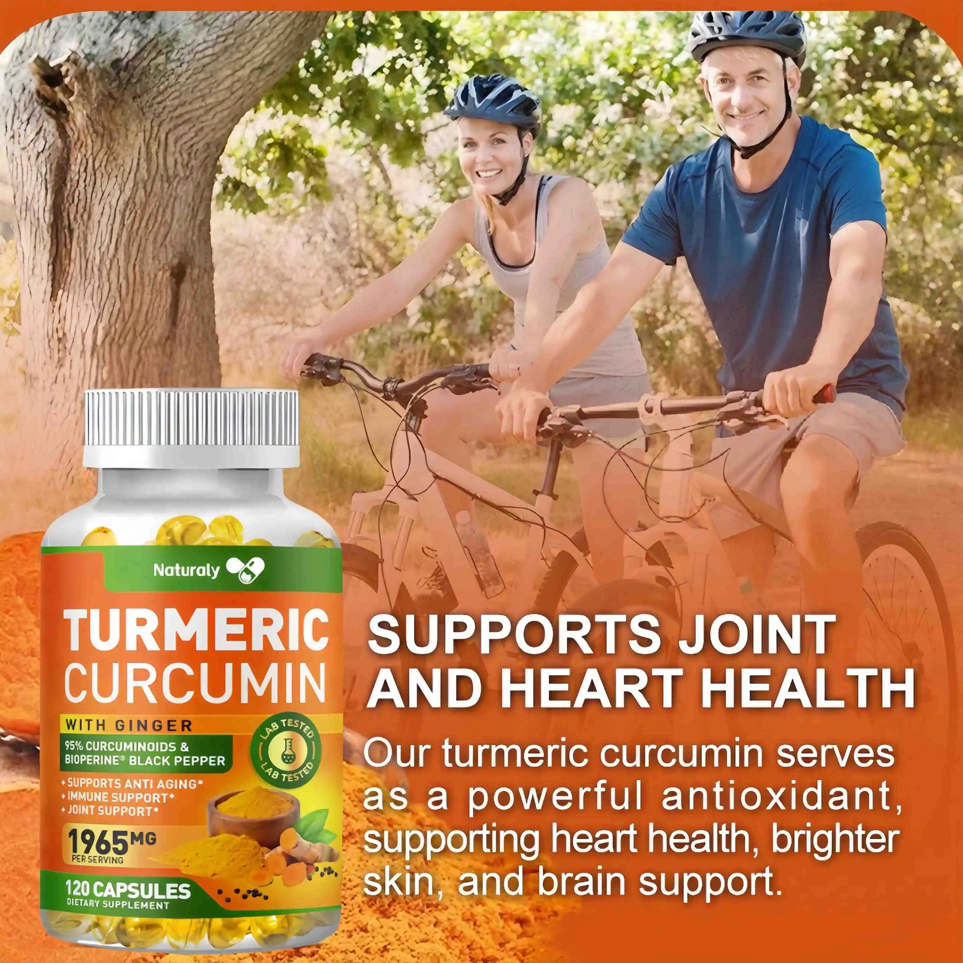 Organic Triple Strength Turmeric Capsules with95% Curcuminoids Joint & Healthy Inflammation Support