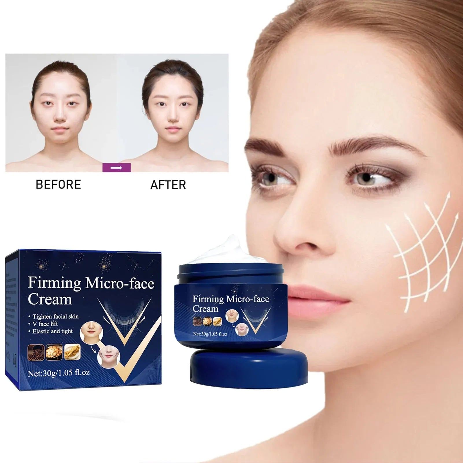 Skin Tightening Cream For Face Double Chin Reducer For Women Contouring V Line Shaping Slimming And Firming Face Lift Cream