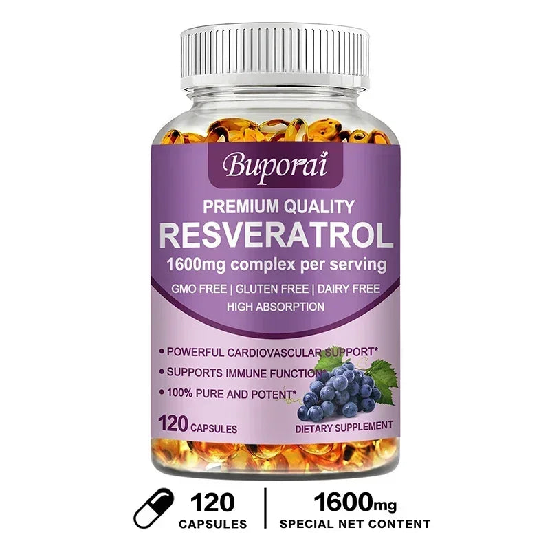 Resveratrol - Helps Support Cardiovascular Health, Promotes Skin Radiance, and Antioxidants