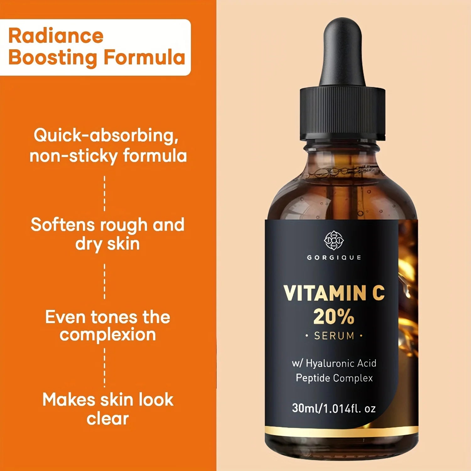 Vitamin C Serum for Face Enhanced with Hyaluronic Acid Peptides