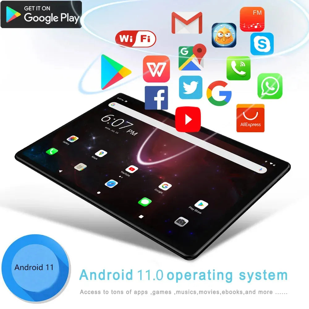 New 10.1 Inch Android Tablet Pc Google Play Dual Cameras Octa Core Dual SIM Phone Call Tablets Bluetooth Wifi 4GB RAM 64GB ROM