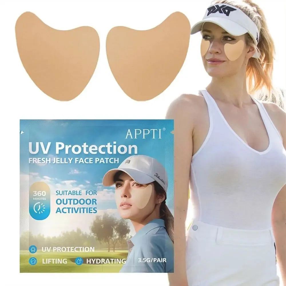 5Pairs/Box UV Face Patch Golf Sun Protection for Outdoor Activities Stickers Sunblock Gel Patches Moisturing Gel Eye Mask