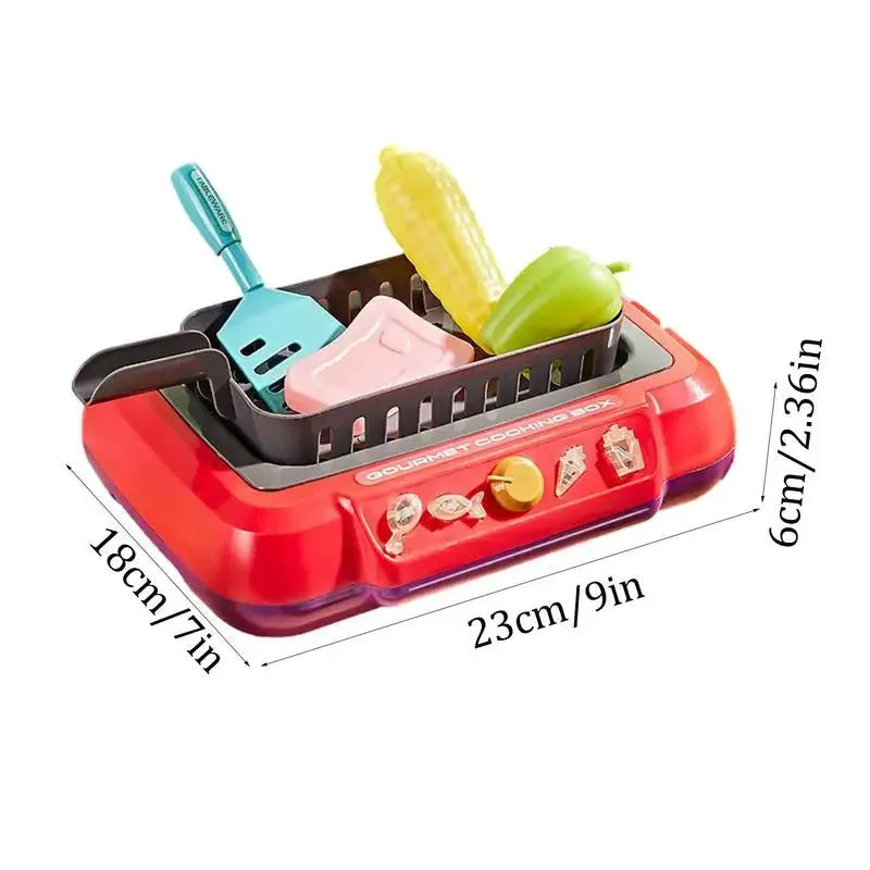 Kitchen Gourmet Cooking Box Toy Kitchen Play Box Toy For Kids Color Changing Pretend Play Gourmet Cooking Box Toy Water Fryer