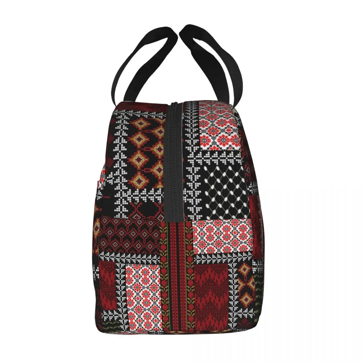 Custom Arabic Keffiyeh Traditional Pattern Insulated Lunch Bags for Tatreez Art Portable Cooler Thermal Food Lunch Box Travel