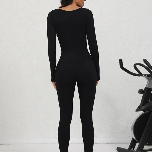 SEAMLESS JUMPSUIT LONG SLEEVE SHAPEWEAR HIP LIFT YOGA JUMPSUIT SPORTS JUMPSUIT BODYSUITS