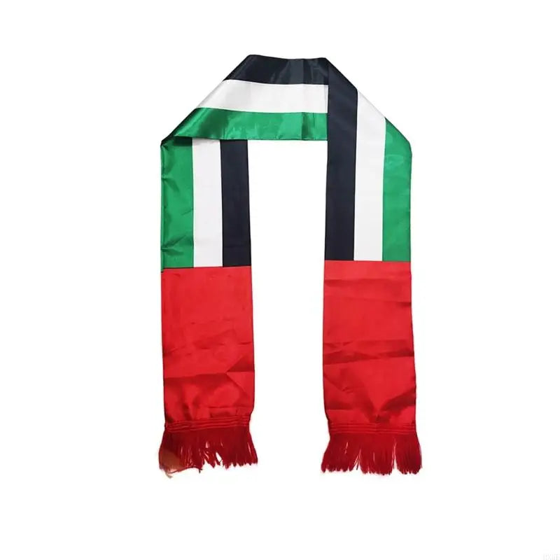 HX6F Double Sided UAE Flags Scarf All Age Long Scarf with Digital Print Party Decors