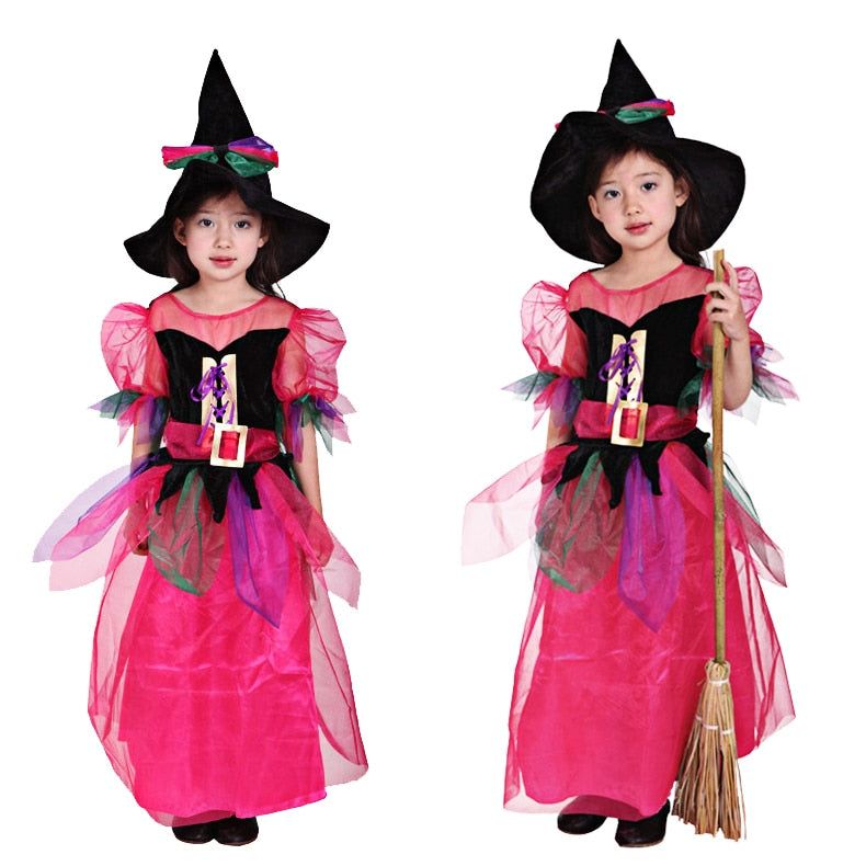 Carnival Girls Witch Party Toddler Kids Costume Dress Up Children Vampire Pumpkin Clothing