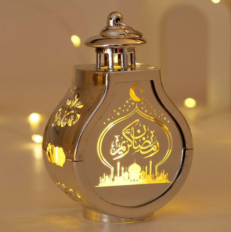 Ramadan Decor Lantern Night Light Eid Mubarak Decor for Islamic Muslim Festival Ramadan Decor Electronic Candle