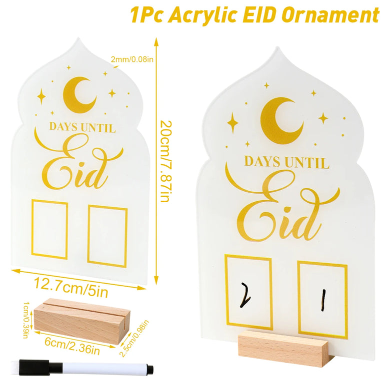 Ramadan Kareem Countdown Calendar Ornament Eid Mubarak Decoration 2025 For Home Muslim Islamic Festival Eid Al-Fitr Party Favors