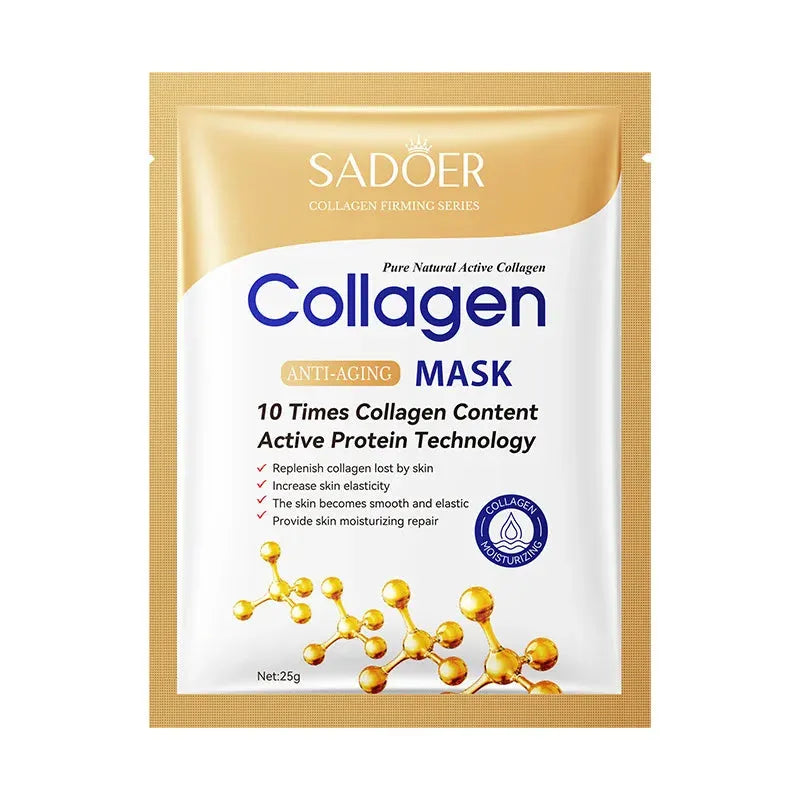 10pcs SADOER Collagen Face Mask Moisturizing Firming Hydrating Brightening skincare Face Sheet Mask Facial Masks Skin Care