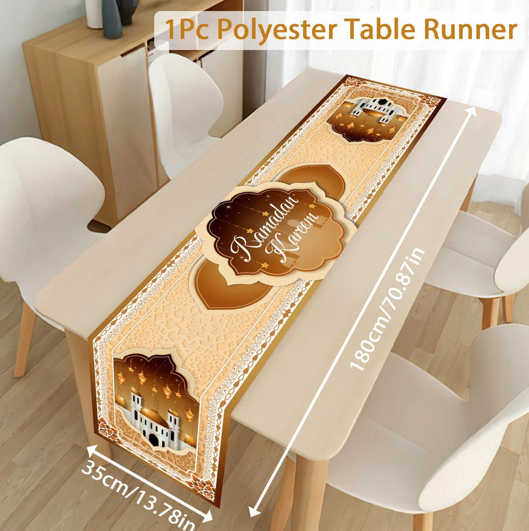 Ramadan Decoration Table Runner EID Mubarak Decor 2025 For Home Tablecloth Ramadan Kareem Islamic Muslim Party Eid Al-Fitr Gifts