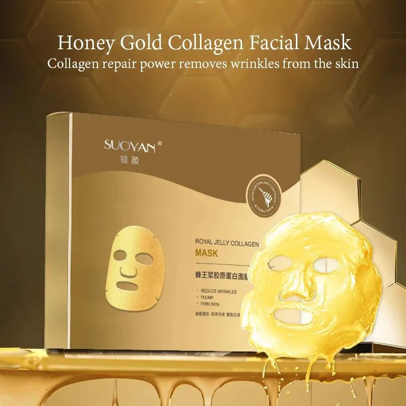 5pcs Honey Gold Collagen Facial Masks skincare Firming Moisturizing Hydrating Face Mask Beauty Facial Skin Care Products